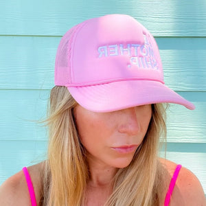 Le Mothership | Light Pink Embroidered Foam Trucker Hat - Mothership