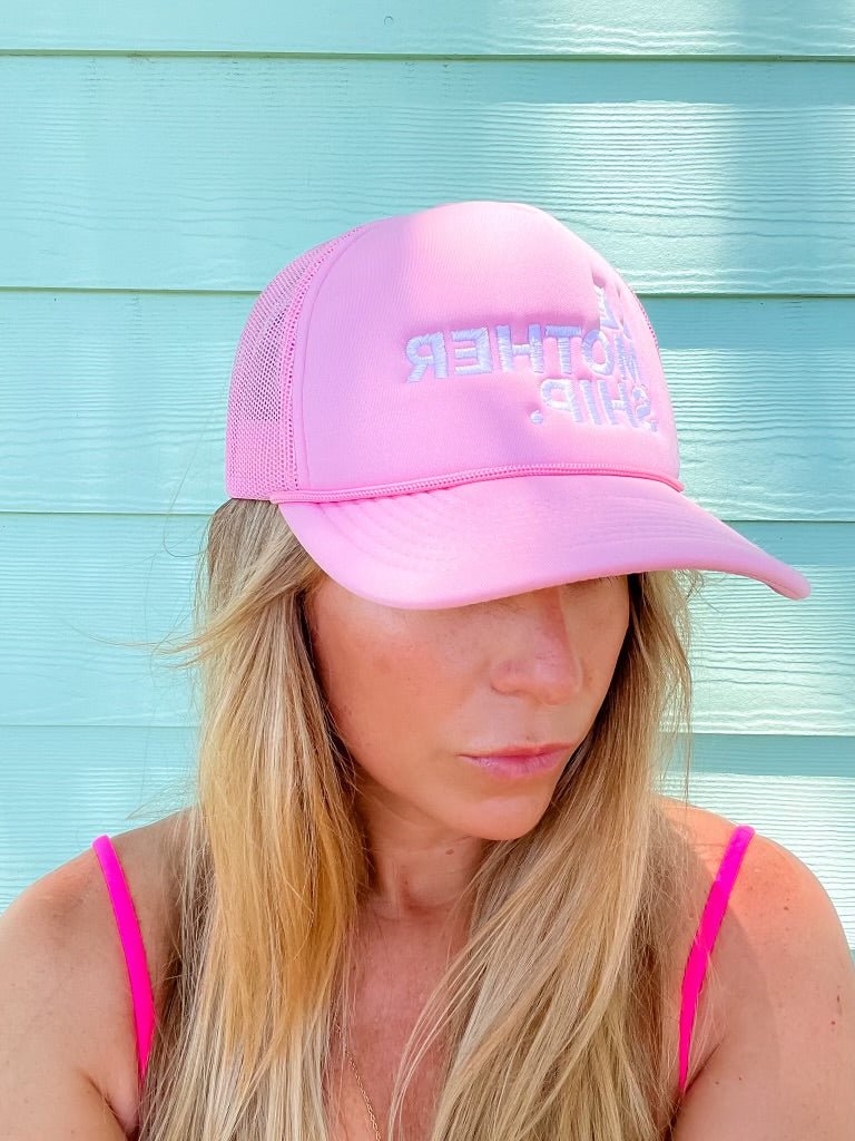 Le Mothership | Light Pink Embroidered Foam Trucker Hat - Mothership