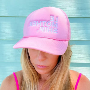 Le Mothership | Light Pink Embroidered Foam Trucker Hat - Mothership