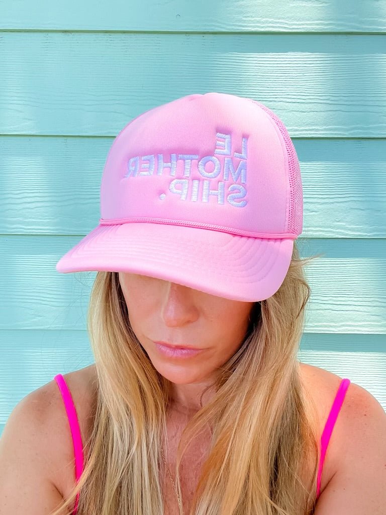 Le Mothership | Light Pink Embroidered Foam Trucker Hat - Mothership